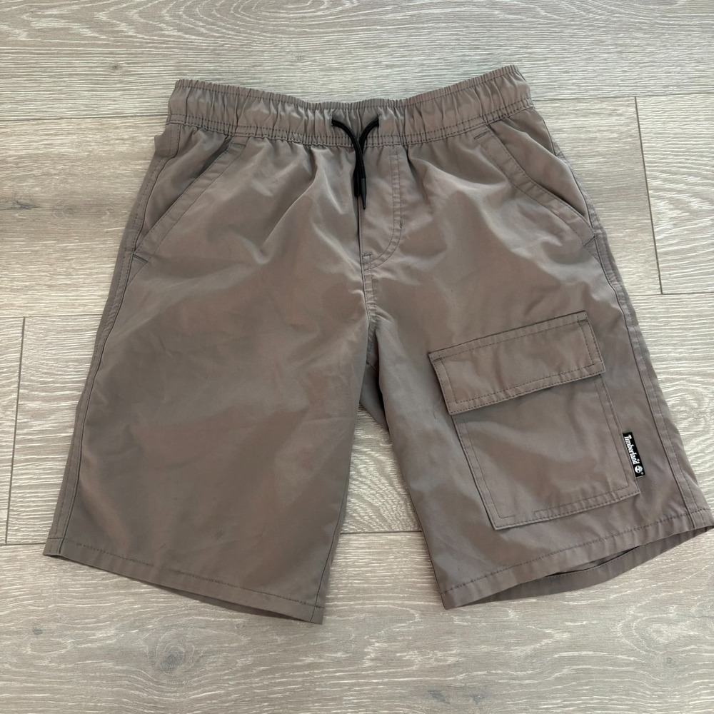 Timberland Boys Brown Flat Front Comfort Stretch Cargo‎ Shorts Size M (10/12)